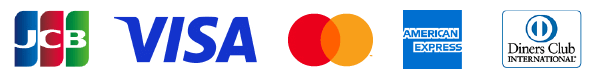 JCB。VISA。MasterCard。AmericanExpress。DinersClubInternational